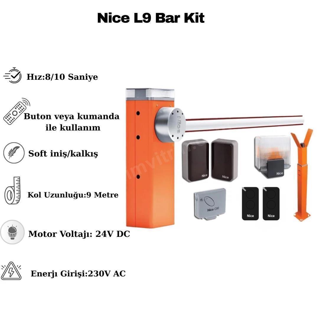 Nice L9 Bar Kit 9 Metre Kollu Endüstriyel Tır Garajı Bariyeri